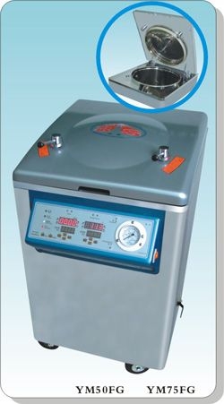 上海三申不銹鋼立式電熱蒸汽滅菌器YM75FG