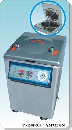 上海三申不銹鋼立式電熱蒸汽滅菌器YM75FGN